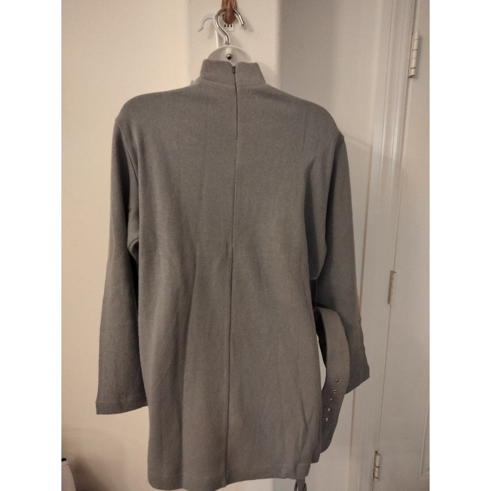 Together Blue Cotton Embroidered Turtle Neck Sweater Women Size Medium - Picture 4 of 8